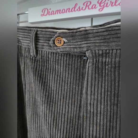 Mens Corduroy Pants Slacks Made in Italy 36x38 Gray EUC - Picture 4 of 15